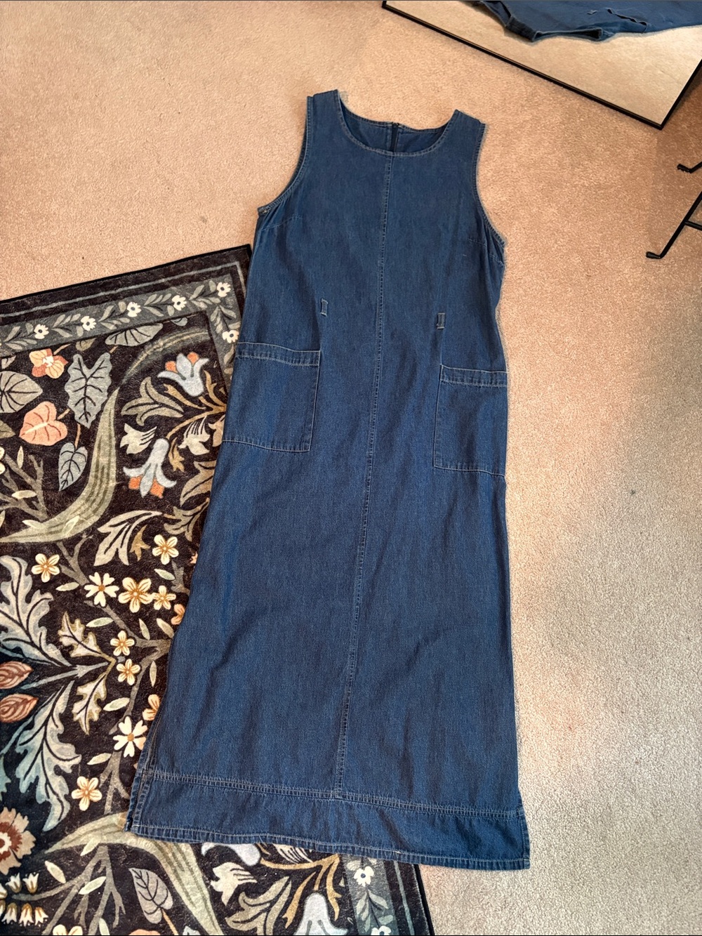Vintage Expressions Dark Blue Denim Maxi Dress